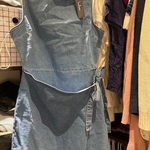 Lulu’s Denim sleeveless wrap dress